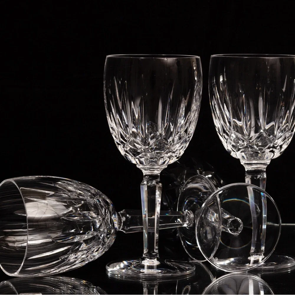 Waterford Crystal White Drinkware Set with Intricate Patterns - Picture 2 of 10